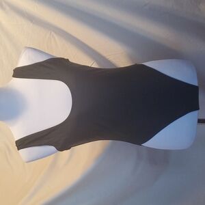 Shein Black Rouched Bottom One Piece Swinsuit SZ LG